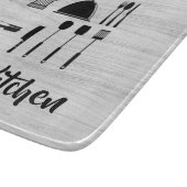 Aangepaste witte-houttekst snijvlak snijplank (Hoek)