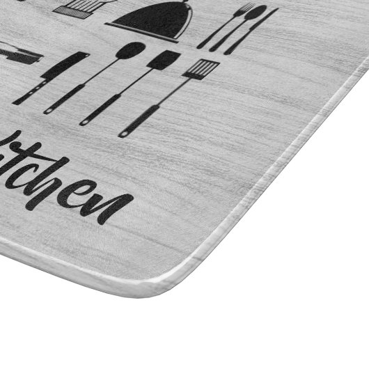 Aangepaste witte-houttekst snijvlak snijplank (Hoek)