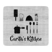 Aangepaste witte-houttekst snijvlak snijplank (Voorkant)