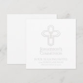 Aangepaste witte jongens kruis communie collectie kaart (Voorkant / Achterkant)