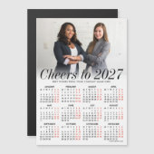 Aangepaste witte kalender 2027 magnetische kaart m uitnodiging (Voorkant / Achterkant)