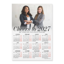 Aangepaste witte kalender 2027 magnetische kaart m