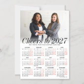 Aangepaste witte kalender 2027 magnetische kaart m uitnodiging (Voorkant)