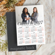 Aangepaste witte kalender 2027 magnetische kaart m