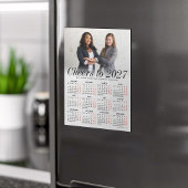 Aangepaste witte kalender 2027 magnetische kaart m uitnodiging