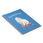 Aangepaste witte kat op Pillow Notitieboek (Rechterzijde)