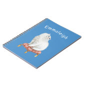 Aangepaste witte kat op Pillow Notitieboek (Linkerzijde)