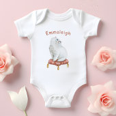 Aangepaste  witte kat op Pillow Romper
