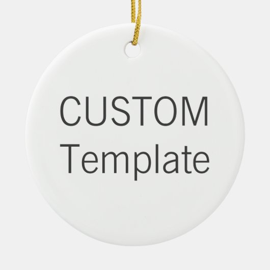 Aangepaste witte keramische ROND kerstboomversieri Keramisch Ornament (Voorkant)