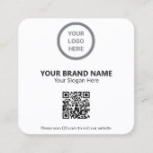 Aangepaste witte kleine bedrijfspand Logo QR-code Vierkante Visitekaartje (Voorkant)
