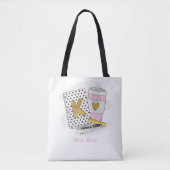 Aangepaste witte kleuterschool leraar school tote bag (Voorkant)