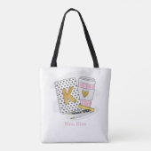 Aangepaste witte kleuterschool leraar school tote bag (Achterkant)
