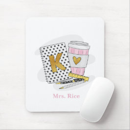 Aangepaste witte kleuterschool leraar waardering muismat