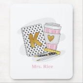 Aangepaste witte kleuterschool leraar waardering muismat (Voorkant)