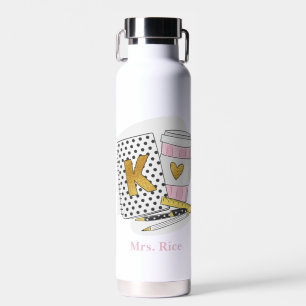 Aangepaste Witte Kleuterschool Leraar Waardering Waterfles