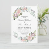 Aangepaste Witte Lichte Roze Zachte Blauwe Romanti Kaart (Staand voorkant)