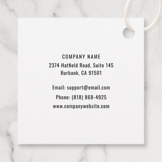 Aangepaste witte Logo Hartelijk dank voor uw zakel Bedankjes Labels (Achterkant)