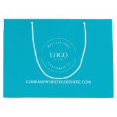 Aangepaste witte Logo op de blauwe internetsite vo Groot Cadeauzakje (Voorkant)