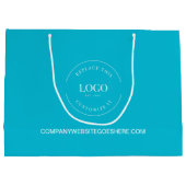 Aangepaste witte Logo op de blauwe internetsite vo Groot Cadeauzakje (Achterkant)