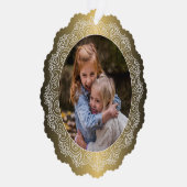 Aangepaste witte Mandala krans op Faux Gold Ornament Kaart (Rechts)