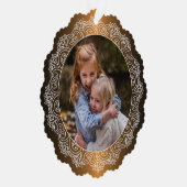 Aangepaste witte mandala krans op faux rood koper ornament kaart (Rechts)