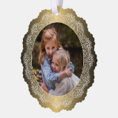 Aangepaste witte Mandala krans op namaakgoud Ornament Kaart (Links)