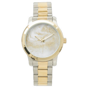 AANGEPASTE WITTE MARBLE INSPIED HORLOGE