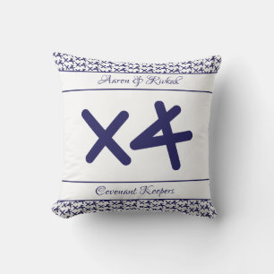 Aangepaste witte marine naam citaat bruiloft aande kussen