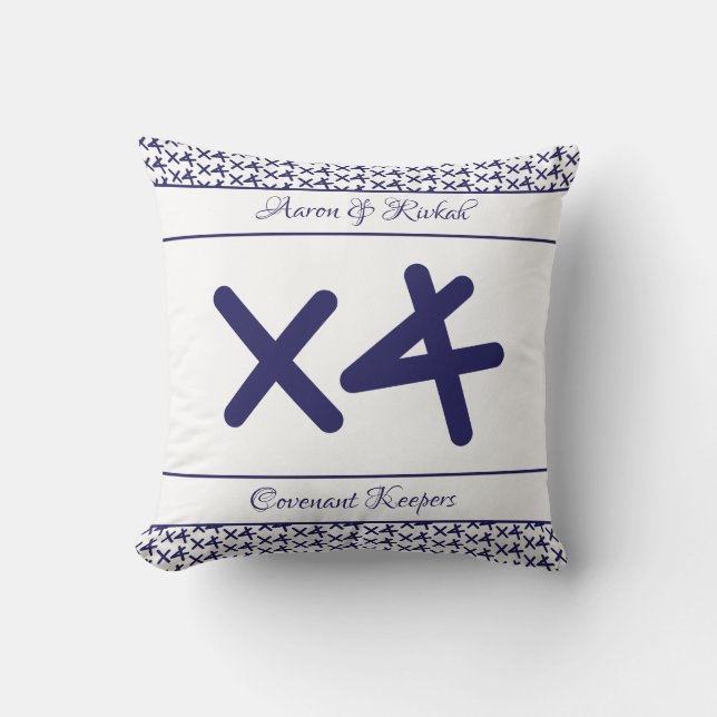 Aangepaste witte marine naam citaat bruiloft aande kussen (Voorkant)