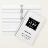 Aangepaste witte marmer BedrijfsLogo Naam werkneme Notitieboek (Binnen)