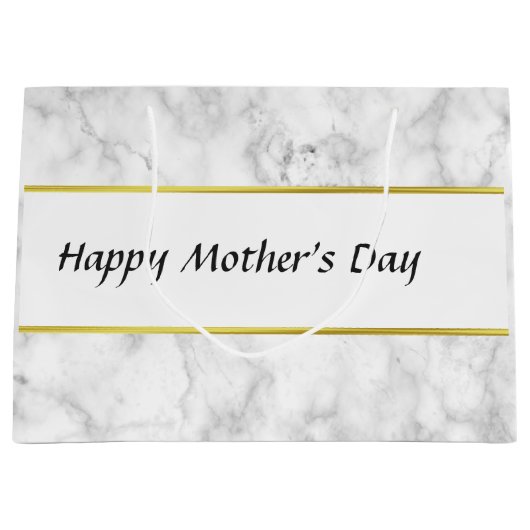 Aangepaste witte marmer Blij Moederdag Groot Cadeauzakje (Voorkant)
