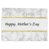 Aangepaste witte marmer Blij Moederdag Groot Cadeauzakje (Achterkant)