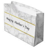 Aangepaste witte marmer Blij Moederdag Groot Cadeauzakje (Achterkant Gekanteld)