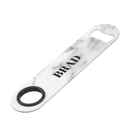 Aangepaste witte marmer Pro Speed flesopener Flessenopener (Voorkant Gekanteld)
