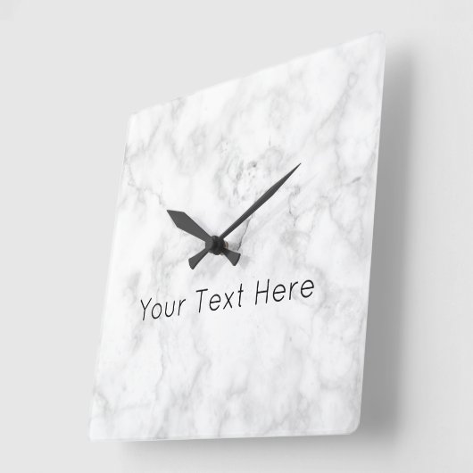 Aangepaste witte marmerbare acrylvierkante klok (Hoek)