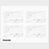 Aangepaste witte marmeren blanco elegante sjabloon rechthoekige sticker (Vel)