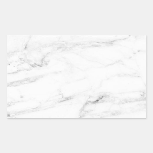Aangepaste witte marmeren blanco elegante sjabloon rechthoekige sticker (Voorkant)