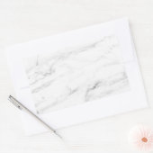 Aangepaste witte marmeren blanco elegante sjabloon rechthoekige sticker (Envelop)