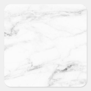 Aangepaste witte marmeren lege sjabloon elegant vierkante sticker