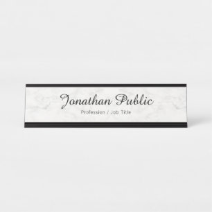Aangepaste witte marmeren moderne elegante profess bureau naambordje