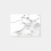 Aangepaste witte marmeren stenen achtergrond post- post-it® notes (Voorkant)