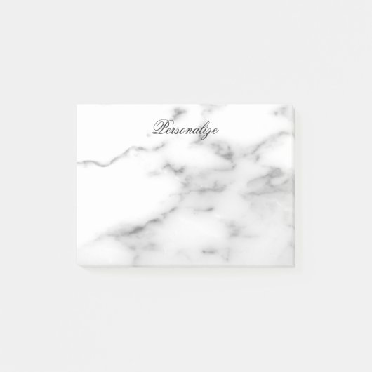 Aangepaste witte marmeren stenen achtergrond post- post-it® notes (Voorkant)