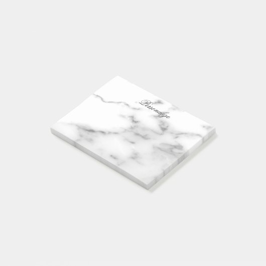 Aangepaste witte marmeren stenen achtergrond post- post-it® notes (Schuin)