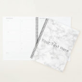 Aangepaste witte marmerplanner - zwart planner (Display)