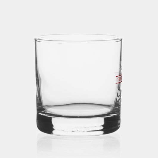 Aangepaste witte nautische anker rode naam whisky glas (Rechts)