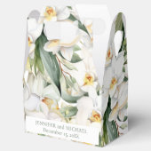 Aangepaste witte orchidee bloemen bloemige favorie bedankdoosjes (Geopend)