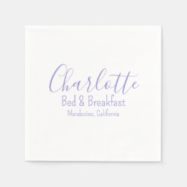 Aangepaste witte Paarse moderne bed and breakfast Servet