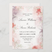 Aangepaste Witte Paarse Roze Zachte Delicate Bloem Kaart (Voorkant / Achterkant)