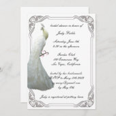 Aangepaste witte pauw bruids douche uitnodiging (Voorkant / Achterkant)