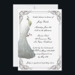 Aangepaste witte pauw bruids douche uitnodiging<br><div class="desc">Zorg ervoor dat u de toon zet voor uw elegante aankomende vrijgezellenfeest door deze betoverende bruidsdoucheuitnodigingen te verzenden. Deze prachtige doucheuitnodigingskaart is allemaal klaar om gepersonaliseerd te worden. Personaliseer de kaart door de tekst in de verstrekte velden te wijzigen. U kunt de lettertypestijl, -grootte en -kleur en het papiertype wijzigen....</div>